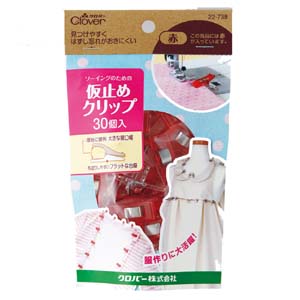 クロバー Clover クロバー 仮止めクリップ 30個入 赤 22-738