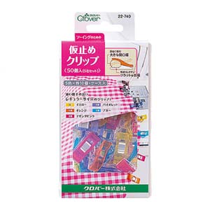 クロバー Clover クロバー 仮止めクリップ 50個入 5色セット 22-740