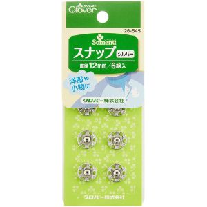 クロバー Clover クロバー スナップ 12mm 6組入り シルバー 26-545