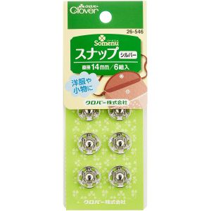 クロバー Clover クロバー スナップ 14mm 6組入り シルバー 26-546