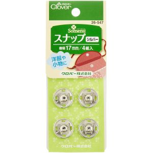 クロバー Clover クロバー スナップ 17mm 4組入り シルバー 26-547