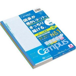 コクヨ KOKUYO コクヨ キャンパスノート ドット 理系線 A罫 5色パック ノ-F3CAKNX5