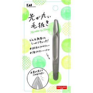 貝印 Kai 貝印 先が丸い毛抜き シルバー KQ3211