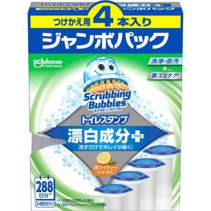 ジョンソン Johnson ジョンソン スクラビングバブル トイレスタンプ 漂白成分プラス ホワイティーシトラス つけかえ用 4本入り ジャンボパック