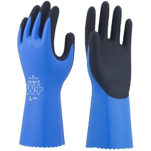 ショーワグローブ SHOWA ショーワグローブ NO378PLUS-L2PS ニトリルゴム手袋 NO378Plus ニトローブW+ 左手2本 ブルー Sサイズ