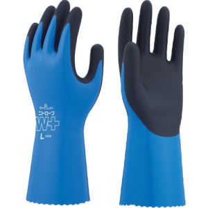 ショーワグローブ SHOWA ショーワグローブ NO378PLUS-L2PL ニトリルゴム手袋 NO378Plus ニトローブW+ 左手2本 ブルー Lサイズ