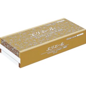 エリエールビジネスサポート ペーパータオル無漂白ダブル150組300枚大判25パック入１ケース 直送 代引不可 北海道沖縄離島不可