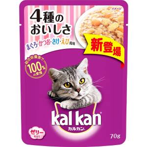 マース MARS マース カルカン パウチ 4種のおいしさ まぐろ かつお さけ えび風味 70g