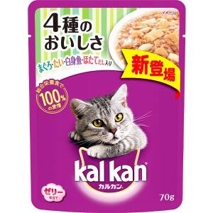 マース MARS マース カルカン パウチ 4種のおいしさ まぐろ たい 白身魚 ほたてだし入り 70g