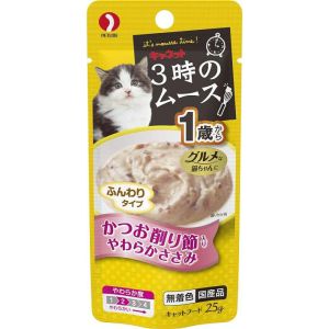 ペットライン PETLINE ペットライン キャネット 3時のムース 1歳から かつお削り節入り 25g