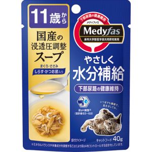 ペットライン PETLINE ペットライン メディファス スープパウチ 11歳から しらす かつお節入り 40g