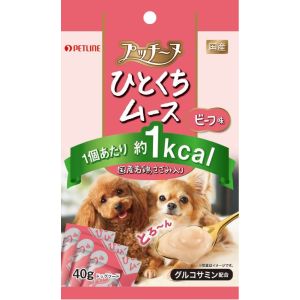 ペットライン PETLINE ペットライン プッチーヌ ひとくちムース 国産若鶏ささみ入り ビーフ味 40g