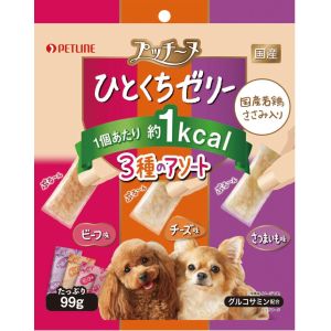 ペットライン PETLINE ペットライン プッチーヌ ひとくちゼリー 国産若鶏ささみ入り 3種のアソート 99g