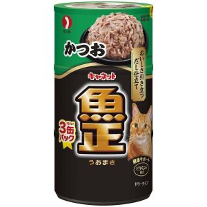 ペットライン PETLINE ペットライン キャネット 魚正 かつお 160g×3缶