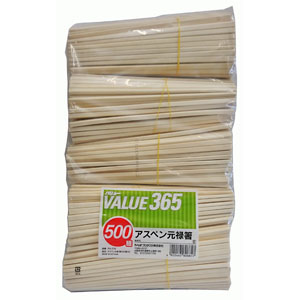やなぎプロダクツ やなぎ バリュー365 アスペン 元禄箸 厚口 裸 500膳