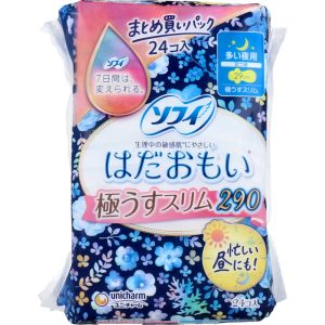 ユニチャーム Unicharm ユニチャーム ソフィ はだおもい 極うす スリム 290 多い夜24枚