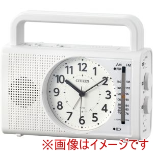 シチズン シチズン 4RQ002-003 防災クロック ラジオ 充電 発電 ライト付き スマホ対応 白
