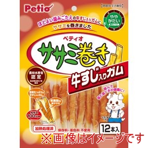 ペティオ Petio ペティオ ササミ巻き 牛すじ入りガム 12本入