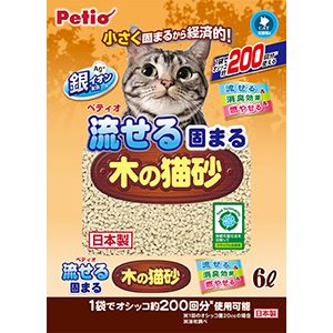 ペティオ Petio ペティオ 流せる固まる木の猫砂 6L
