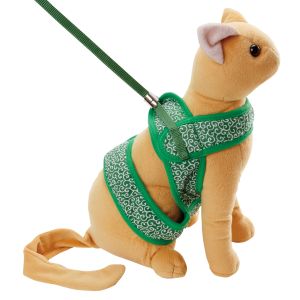 ペティオ Petio ペティオ 猫小町ソフトハーネスリード 唐草 S グリーン