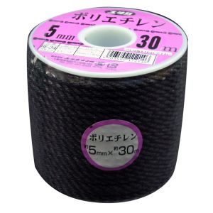 ユタカメイク Yutaka ユタカメイク RE-34 ロープ PEカラーロープボビン巻 5mm×30m ブラック