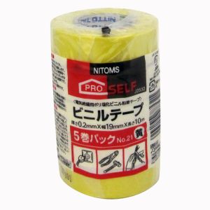 ニトムズ Nitto ニトムズ 21 ビニルテープ 19ミリx10Mx5P 黄 0.2ミリ厚