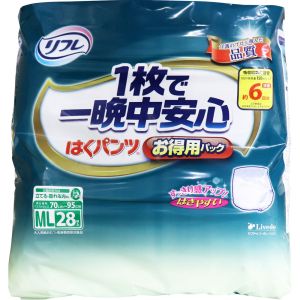 リブドゥ リブドゥ リフレ はくパンツ 1枚で一晩中安心 MLサイズ 28枚