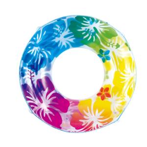 東京ローソク 東京ローソク 浮輪 100cm クリア レインボーハイビスカス 82062