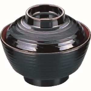 万年 mannen 万年 メラミン木目吸物椀 黒内朱 767M-BR 身