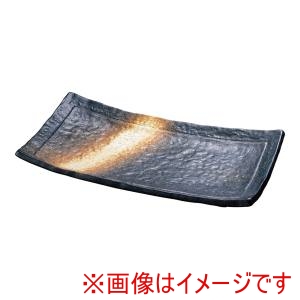 遠藤商事 TKG TKG いぶし備前 長角細大皿 B03-41 ROO4601 遠藤商事
