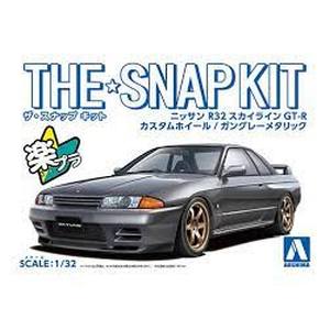 アオシマ アオシマ 14-SP1 ザ スナップキット 1/32 ニッサン R32スカイラインGT-R カスタムホイール ガングレーメタリック