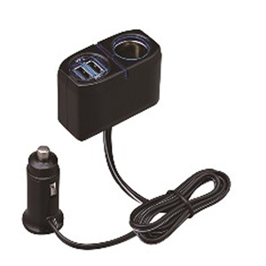 セイワ SEIWA セイワ F275 1DC+2USBコードソケット ブラック/最大72W / USB2.4A