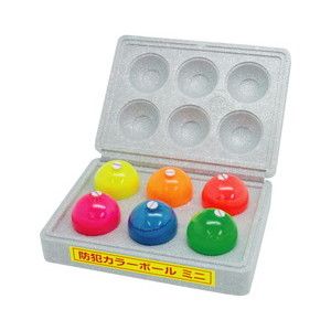 サンエス技研 防犯カラーボール ミニ 6個入 3-7822-02 D-98
