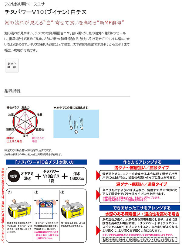  マルキュー マルキュー チヌパワーV10 ブイテン 白チヌ 3500g クロダイ チヌ