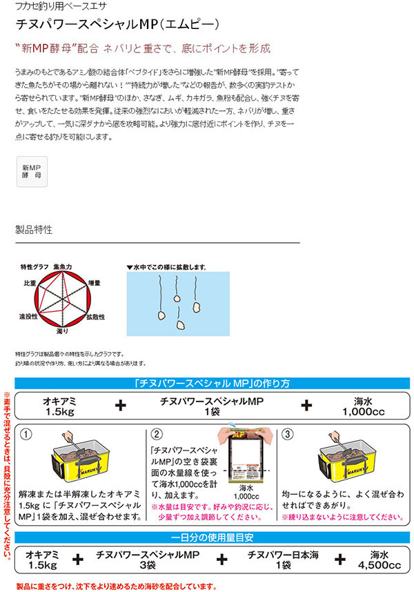  マルキュー マルキュー チヌパワースペシャルMP エムピー 2000g クロダイ チヌ