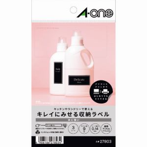 エーワン Aone エーワン 27803 キレイにみせる収納ラベル インクジェット 透明フィルム 透明 A6 3面 1袋 3シート入