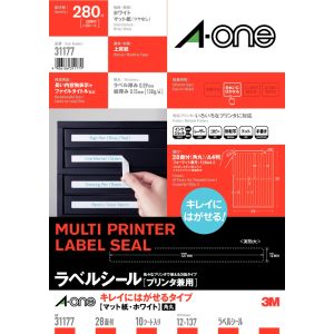 エーワン Aone エーワン 31177 ラベルシール プリンタ兼用 再剥離28面