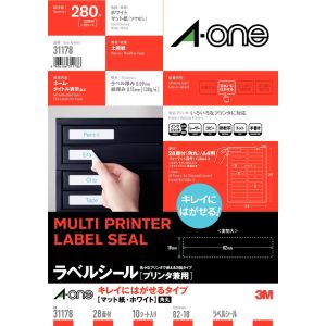 エーワン Aone エーワン 31178 ラベルシール プリンタ兼用 再剥離28面
