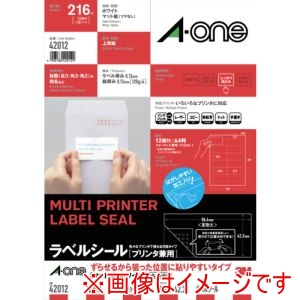 スリーエム 3M スリーエム 3M 42012 エーワン ラベルシール プリンタ兼用  ずらせるから狙った位置に貼りやすいタイプ A4判 12面 四辺余白付 18シート