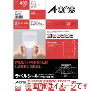 スリーエム 3M スリーエム 3M 42024 エーワン ラベルシール プリンタ兼用  ずらせるから狙った位置に貼りやすいタイプ A4判 24面 上下余白付 18シート