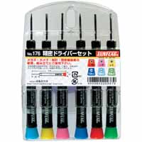 新亀製作所 サンフラッグ SUNFLAG サンフラッグ 176 精密ドライバーセット6本組 新亀製作所 SUNFLAG