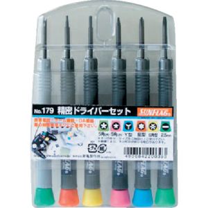 新亀製作所 サンフラッグ SUNFLAG サンフラッグ 179 携帯電話用ドライバーセット6本組 新亀製作所 SUNFLAG
