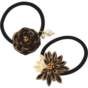 パナミ  Panami パナミ 手芸キット コットン生地で作る 普段づかいの つまみ細工 カフェオレ ヘアゴムセット LH-444 Panami PAN-LH444 タカギ繊維