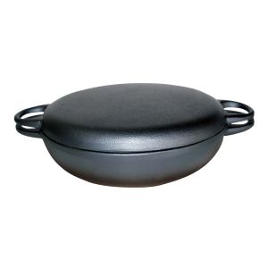 及源鋳造 OIGEN 及源鋳造 鉄 ニューラウンド 万能鍋 大 木台付 F-159