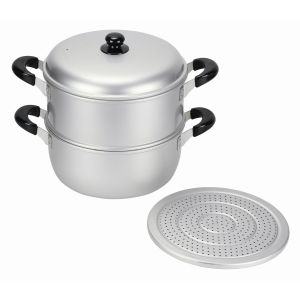パール金属 パール金属 ニューセレット アルミ2段蒸し器 28cm H-2418