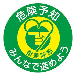 日本緑十字社 緑十字 204007 ヘルメット用ステッカー 指差呼称 危険予知みんなで 指差G 50mm Φ 10枚組