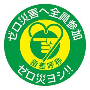 日本緑十字社 緑十字 204008 ヘルメット用ステッカー 指差呼称 ゼロ災害へ全員参加 指差H 50Φ 10枚組
