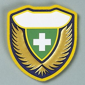 日本緑十字社 緑十字 126914 立体ワッペン 胸章 衛生マーク ○○ 胸N 73×67mm