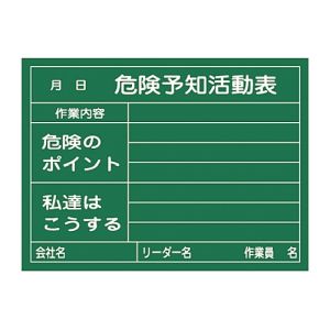 日本緑十字社 緑十字 317023 危険予知活動表 木製黒板タイプ KKY-2C 450×600mm 厚み20mm