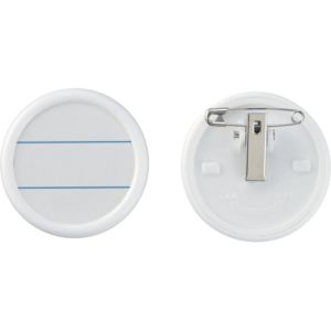 日本緑十字社 緑十字 298511 丸型名札 白 丸名札-500W 50mm Φ 表示スペース40mm Φ 両用クリップ付